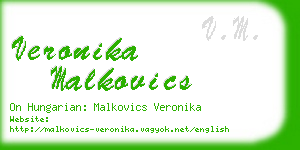 veronika malkovics business card